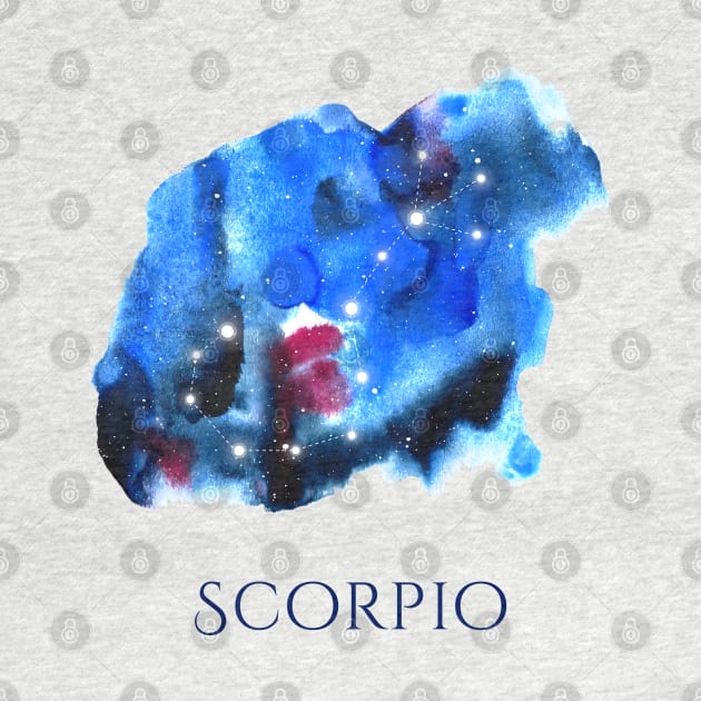 Scorpio Zodiac Sign - Watercolor Star Constellation by marufemia